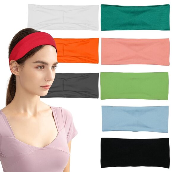 Accessories - Pack of 8 Wide Headbands for Women Non Slip, Fashionable Sports Hair Bands for W